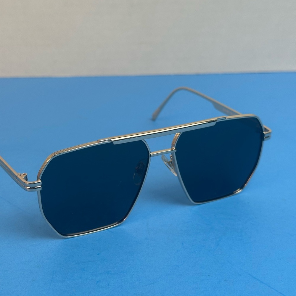 SOJOS Stylish Silver Frame Sunglasses with Blue Lenses
